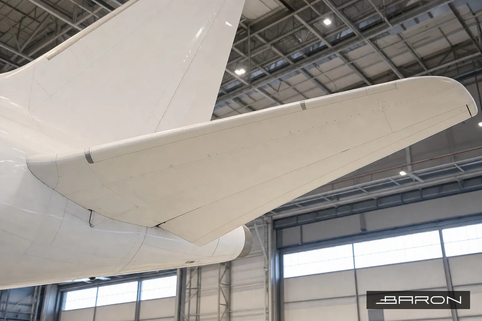 Airbus elevator composite control surface inspected by infrared thermography at Baron NDT