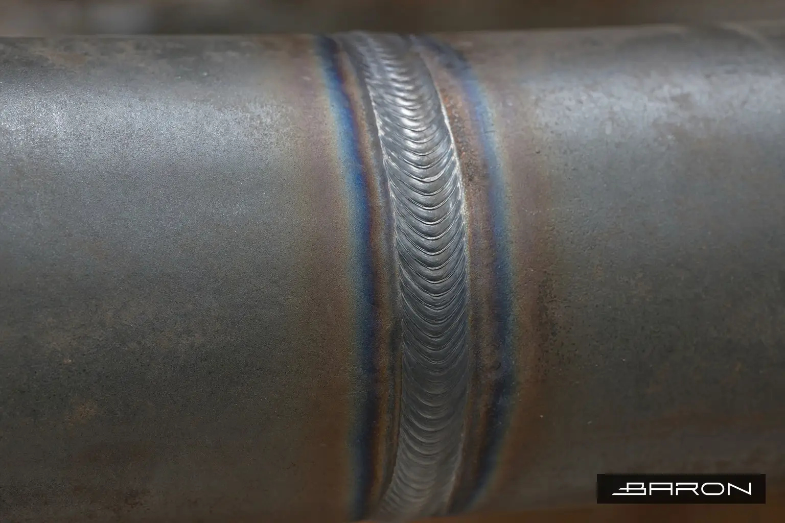 Carbon steel pipe butt weld bead - the type of weld inspected with phased array and conventional ultrasonic testing