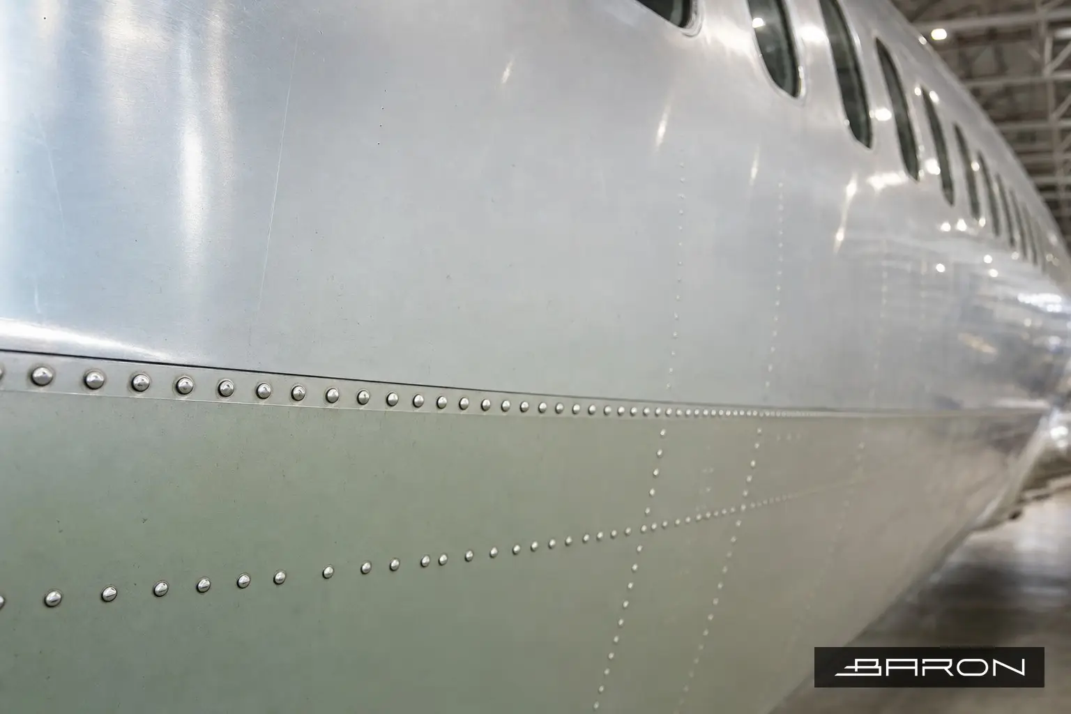 Boeing fuselage longitudinal skin splice rivet row inspected with eddy current array