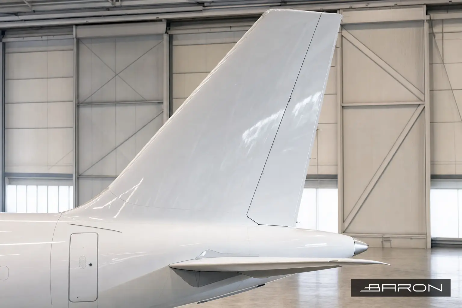 Airbus rudder bonded composite panel inspected for skin-to-core disbonds with infrared thermography by Baron NDT