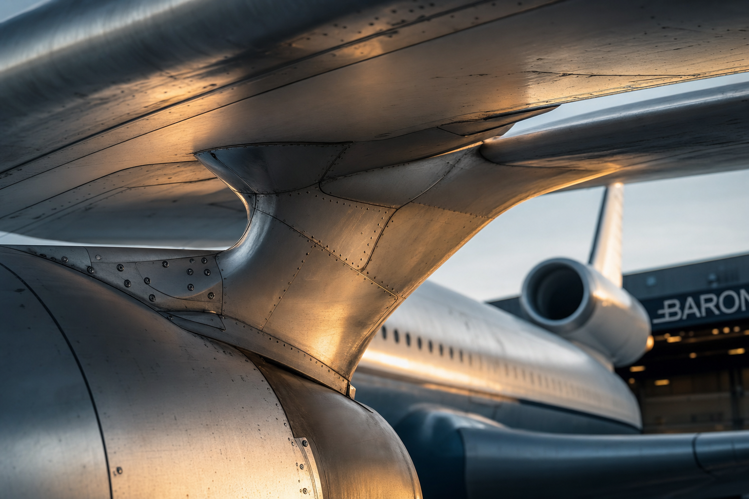 Eddy current inspection zone at the engine pylon fillet radius on a DC-10/MD-11 trijet